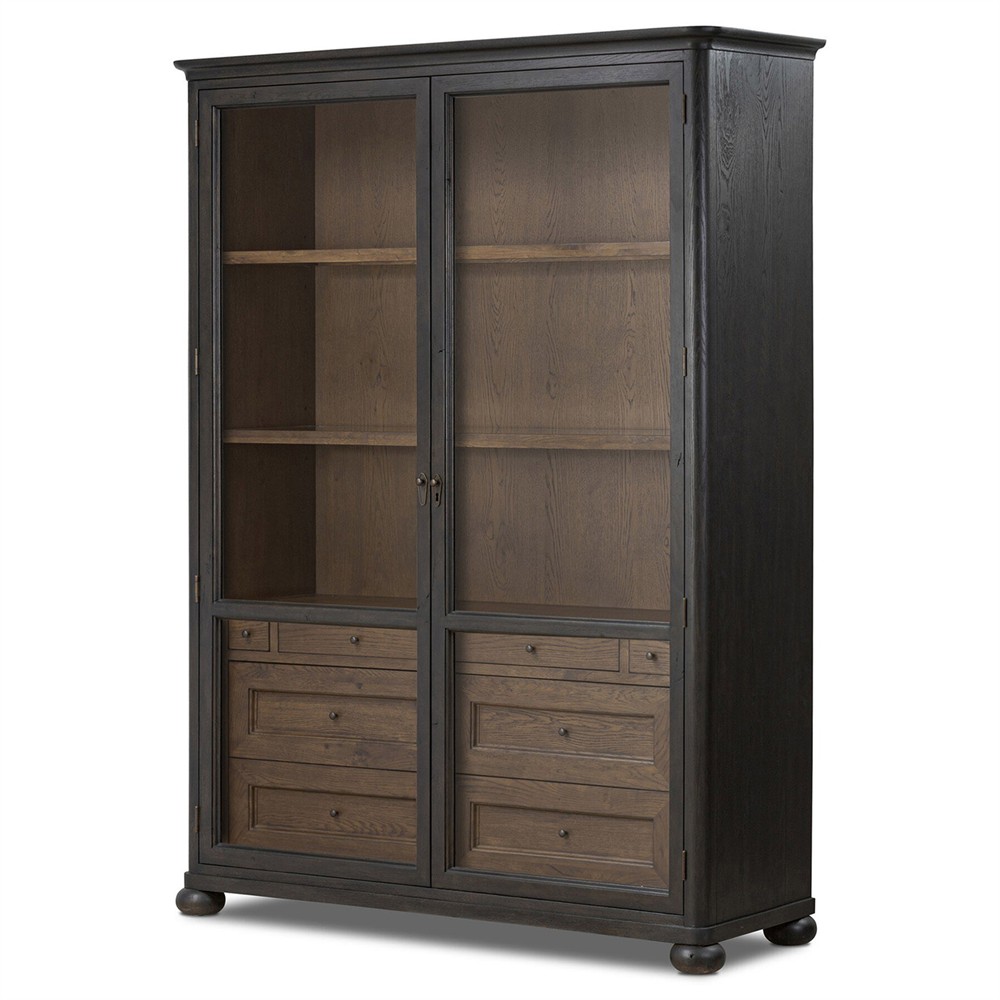 Sussex Smoked Black Wide Cabinet|