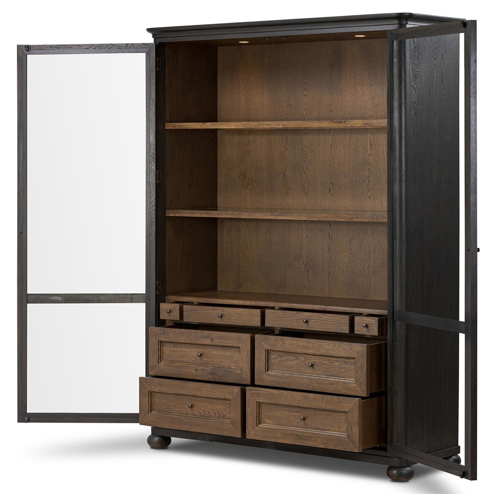 Sussex Smoked Black Wide Cabinet|