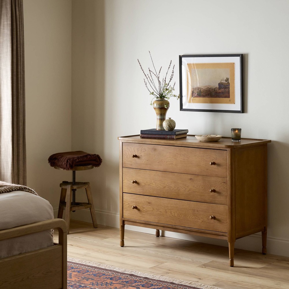 Franny Saddle Brown Oak Chest|