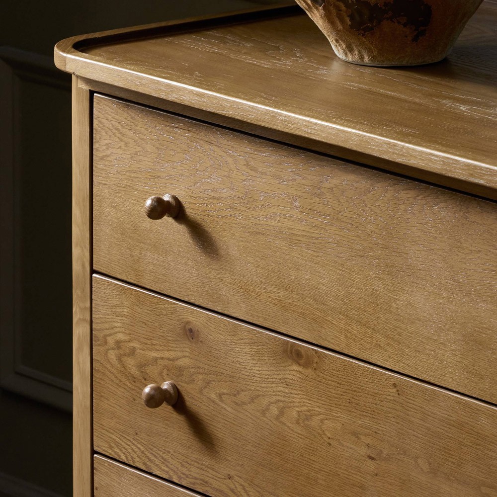 Franny Saddle Brown Oak Dresser | Kathy Kuo Home