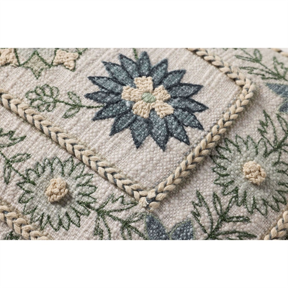 Sienna French Country Blue Cotton Floral Lumbar Pillow - 13x21|
