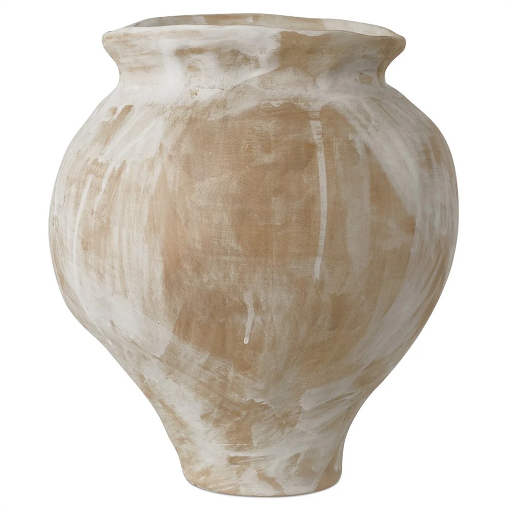 Caelum  Coastal Beach  Antique White Porcelain Vase - Set of 2|