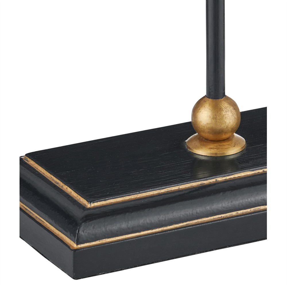 Dresden Updated Traditional Oval Shade Black Wood Table Lamp|