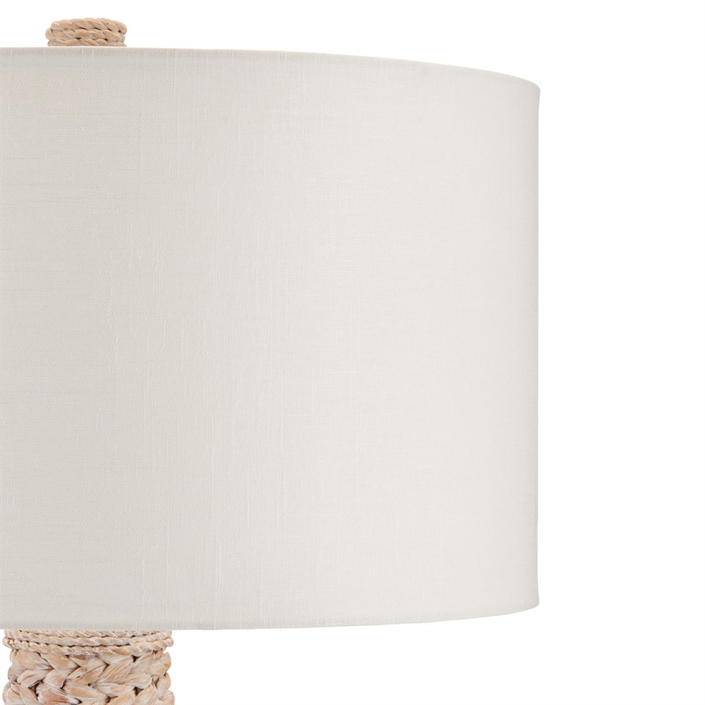 Elliot Coastal Beach Whitewash Water Hyacinth Column Floor Lamp|