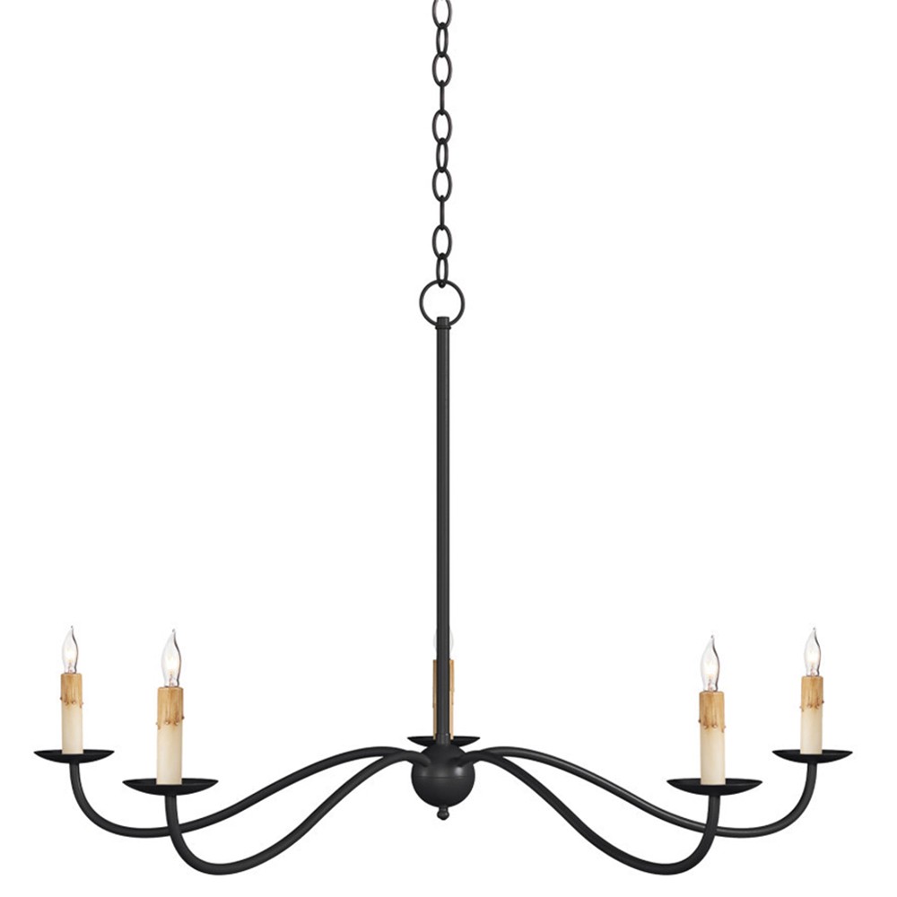 Aelle French Country Black Iron Candle Style Chandelier - Small|