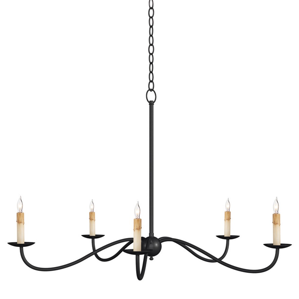 Aelle French Country Black Iron Candle Style Chandelier - Small|