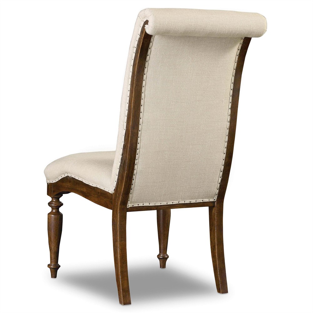 Alban Updated Traditional Beige Linen Dining Chair|