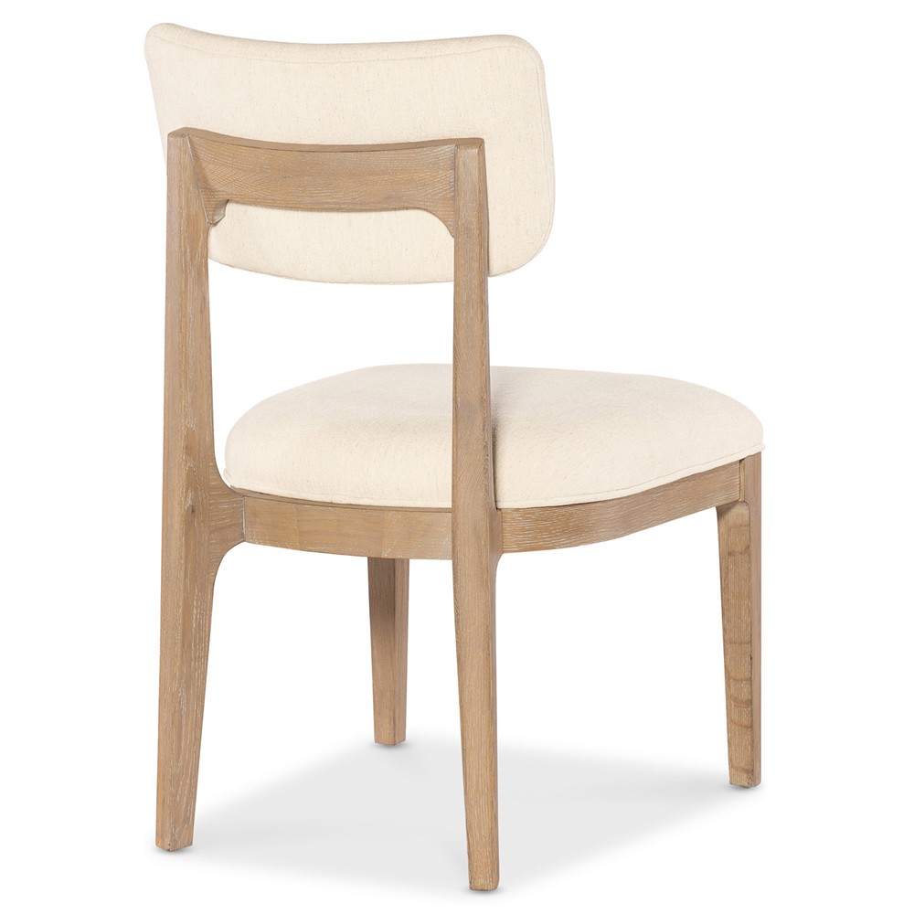 Leni Modern Classic Cream Upholstered Oak Wood Dining Chair|