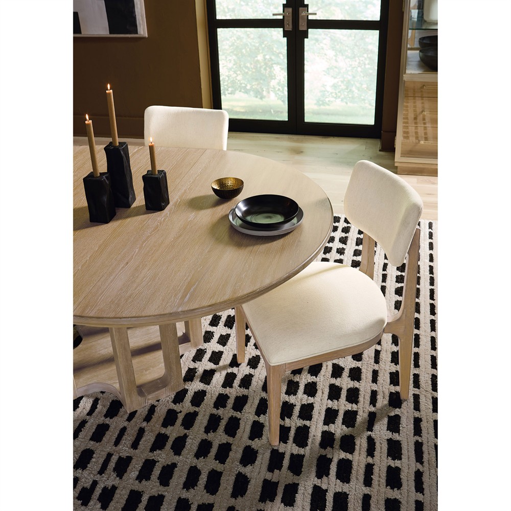 Leni Modern Classic Cream Upholstered Oak Wood Dining Chair|