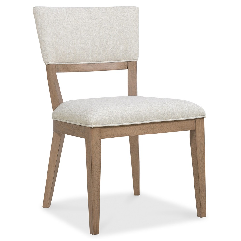 Amleto Modern Classic Cream Performance Brown Oak Dining Chair|