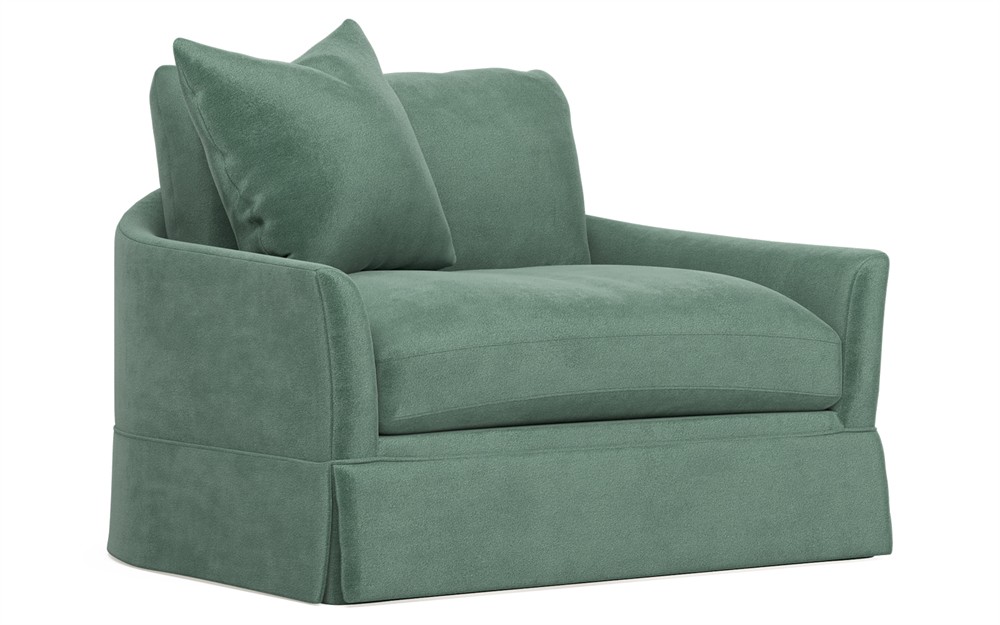 Hartwell Stone Pine Performance Velvet Chair and a Half|