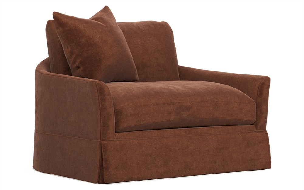 Hartwell Chocolate Mousse Performance Velvet Chair and a Half|