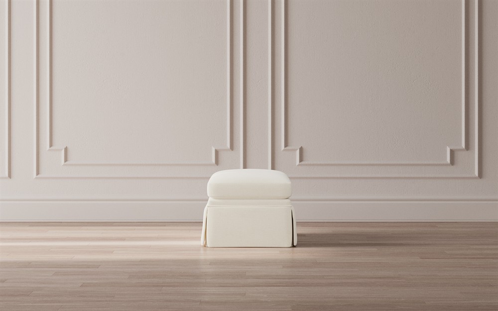 Hartwell Grey Pearl Performance Ottoman|