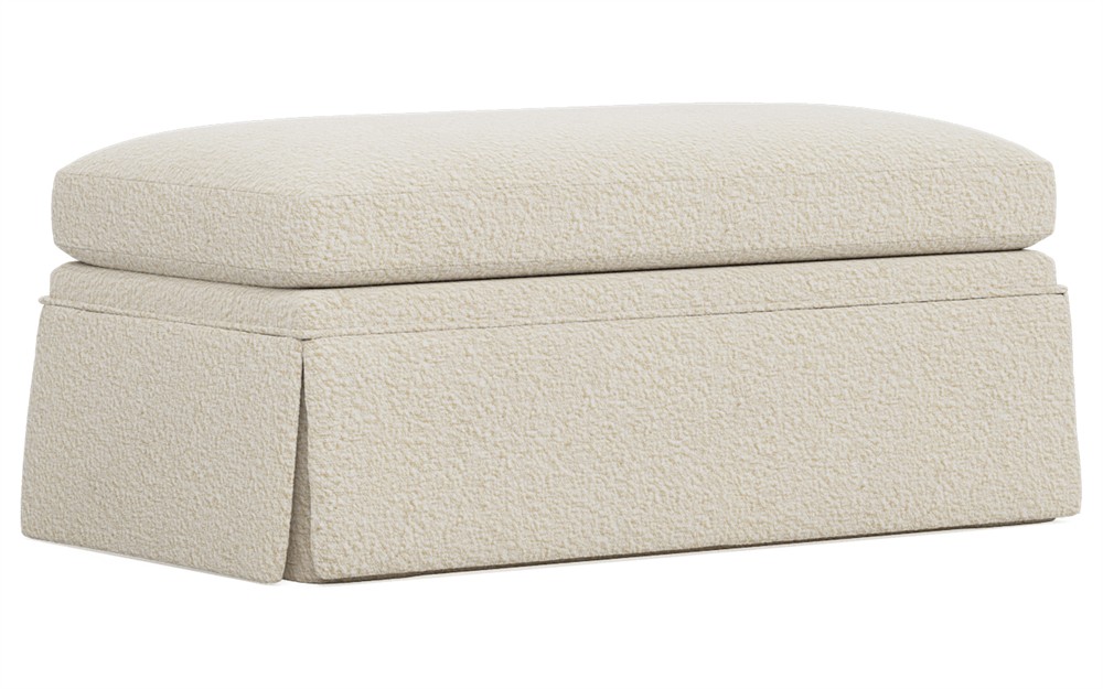 Hartwell Whipped Cream Textured Boucl+? Ottoman|