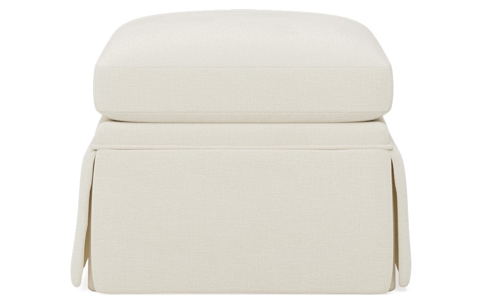 Hartwell Whipped Cream Textured Boucl+? Ottoman|