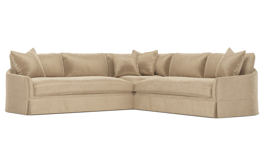 Hartwell Champagne Performance Velvet Corner Sectional - 118&quot;|