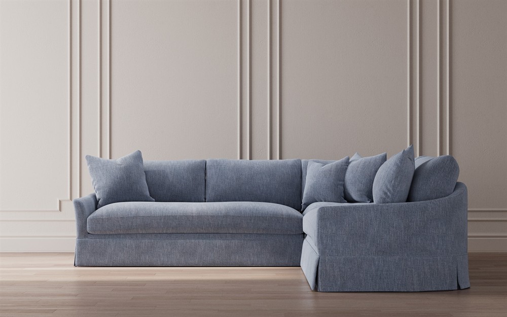 Hartwell Cloud Grey Textured Boucl+? Corner Sectional - 118&quot;|