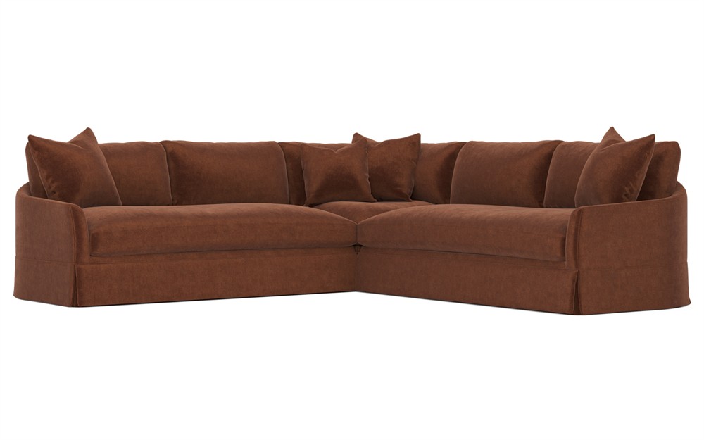 Hartwell Chocolate Mousse Performance Velvet Corner Sectional - 118&quot;|