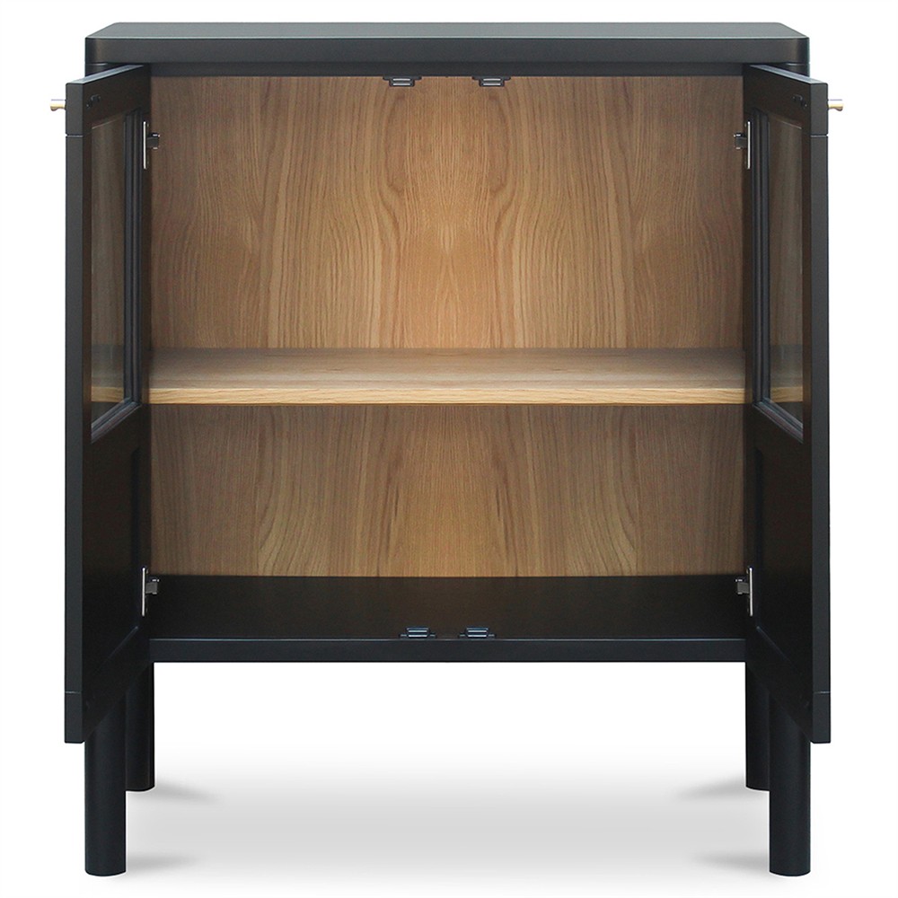 Riona Modern Classic Black Pine Wood Cabinet|