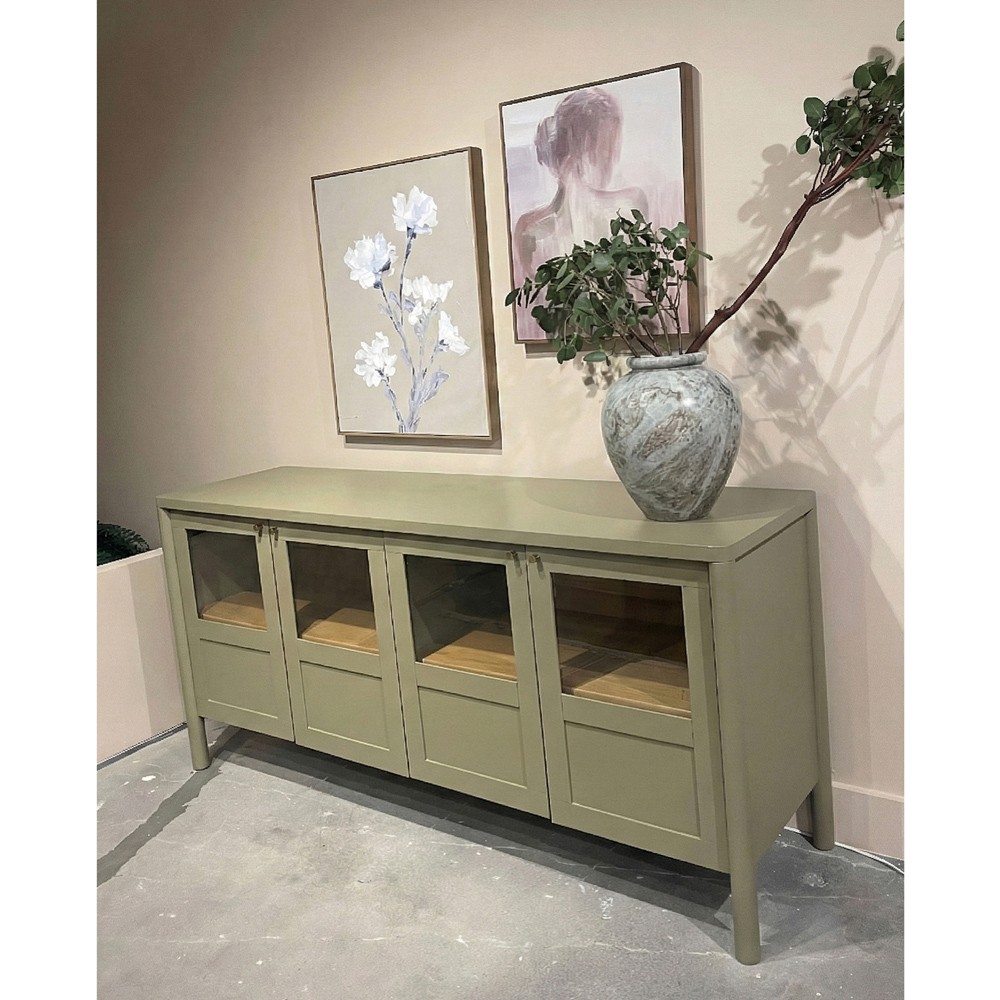 Riona Modern Classic Green Pine Wood Sideboard|
