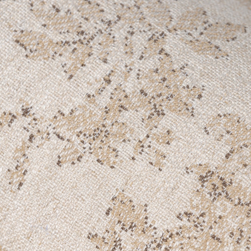 Elisha Updated Traditional Natural Damask Bolster Pillow - 8x48|