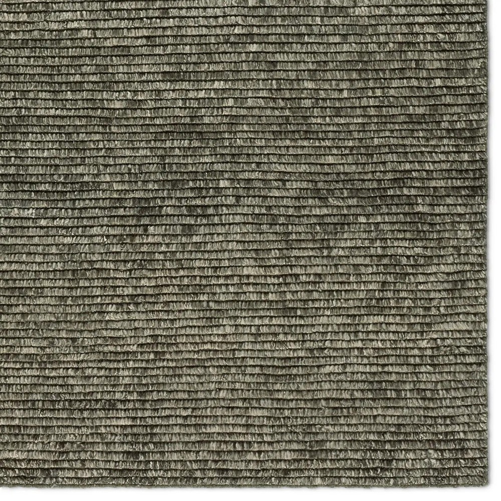 Aisla Coastal Beach Green Wool Solid Hand Knotted Rug - 8'x10'