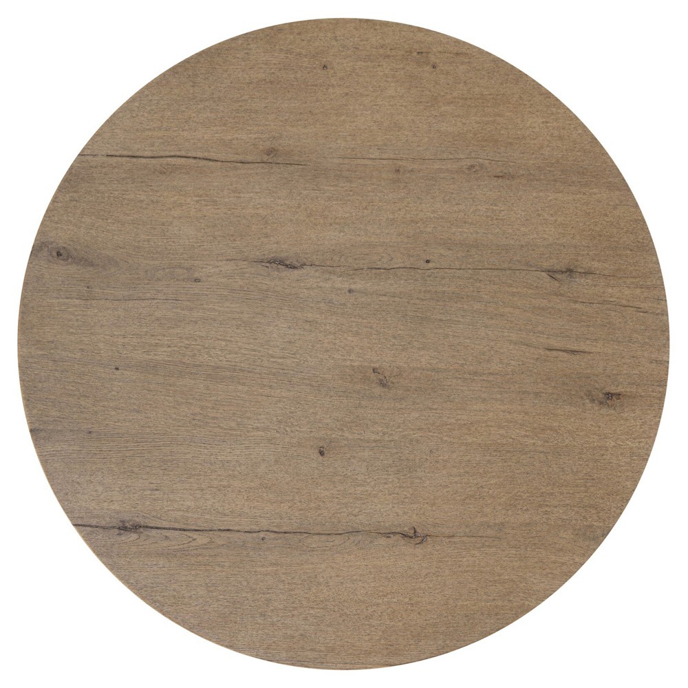 Riacan Modern Classic Brown Oak Round Coffee Table|