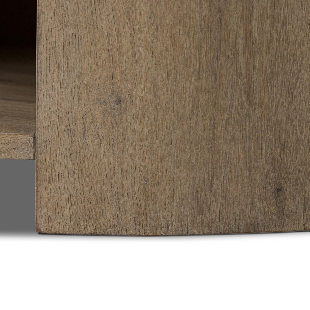 Riacan Modern Classic Brown Oak Round Coffee Table|