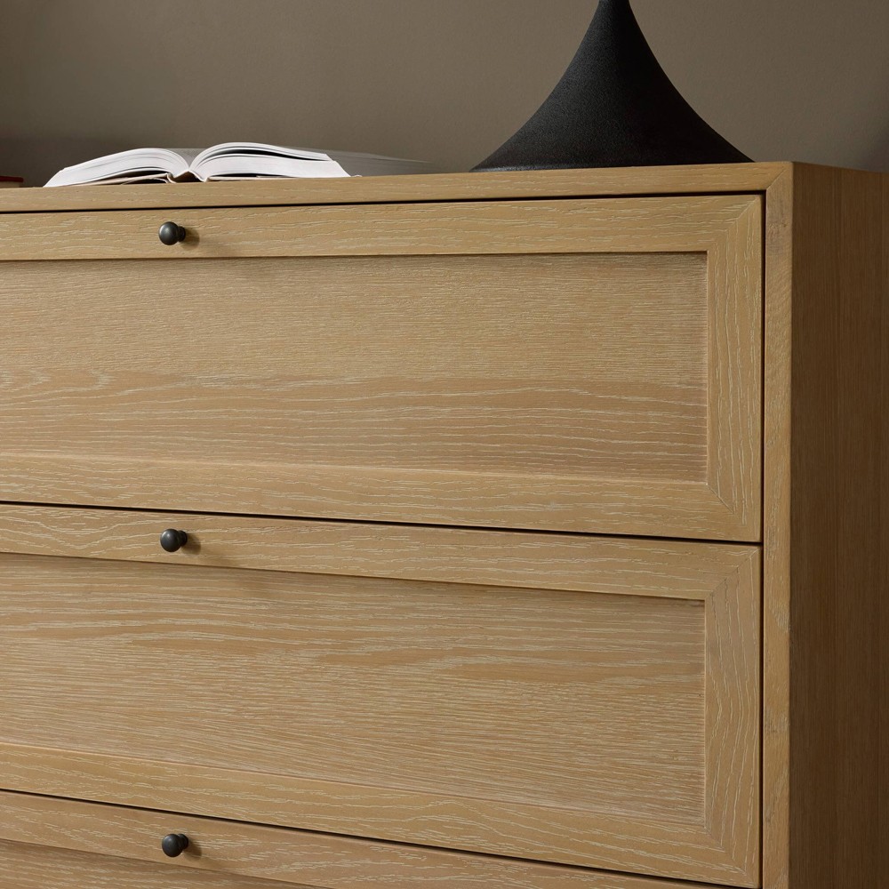 Clarence Modern Classic Light Bleached Oak Double Dresser | Kathy