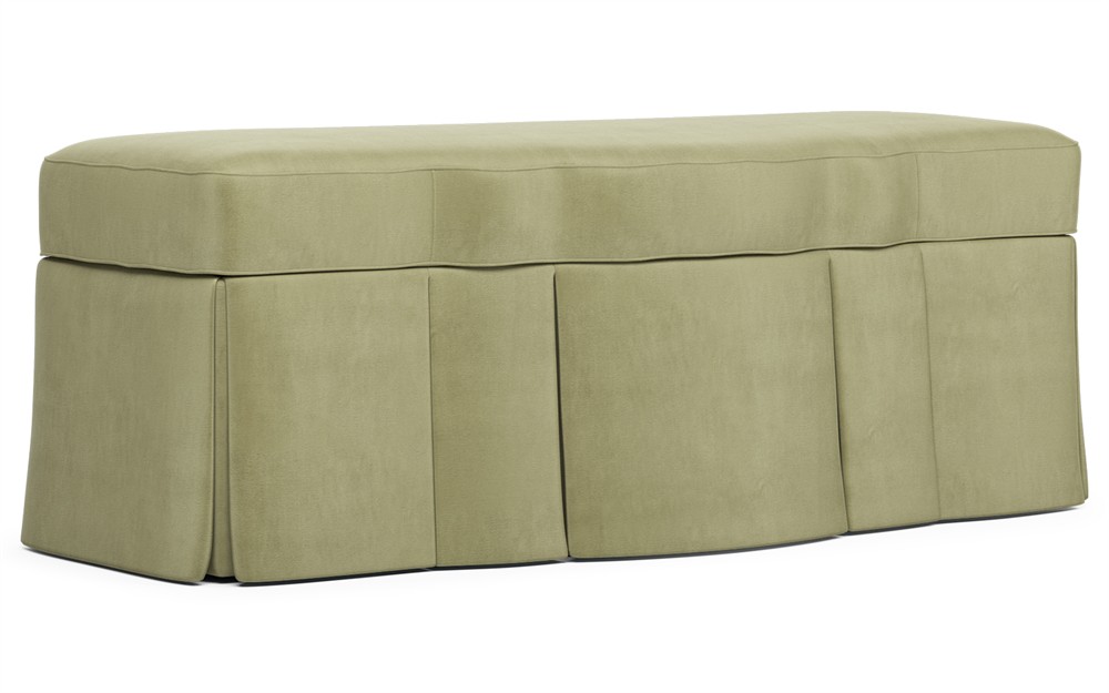 Cornell Eucalyptus Performance Velvet Skirted Storage Bench|