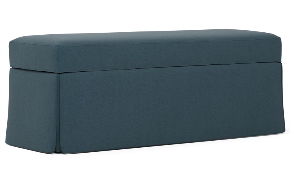 Cornell Eucalyptus Performance Velvet Skirted Storage Bench|
