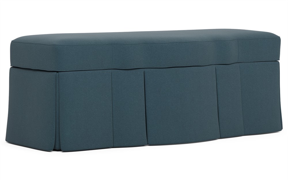 Cornell Rainstorm Performance Velvet Skirted Storage Bench|