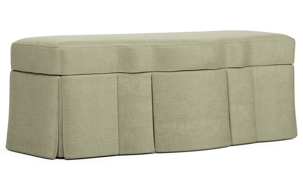 Cornell Rosemary Chenille Skirted Storage Bench|