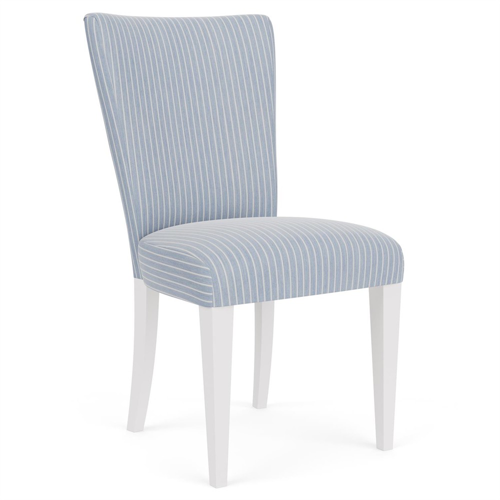 Riona Coastal Beach Blue Striped Performance Dining Chair|