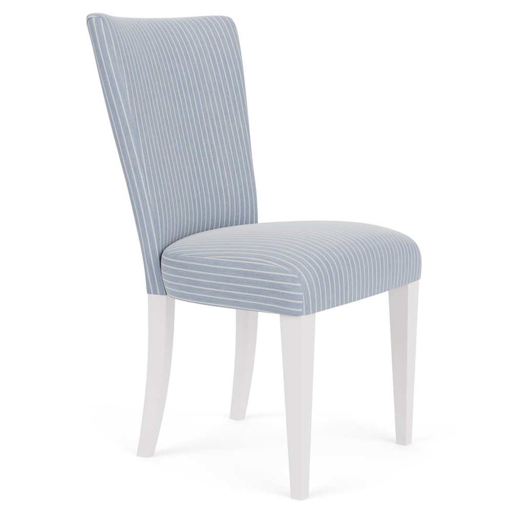 Riona Coastal Beach Blue Striped Performance Dining Chair|