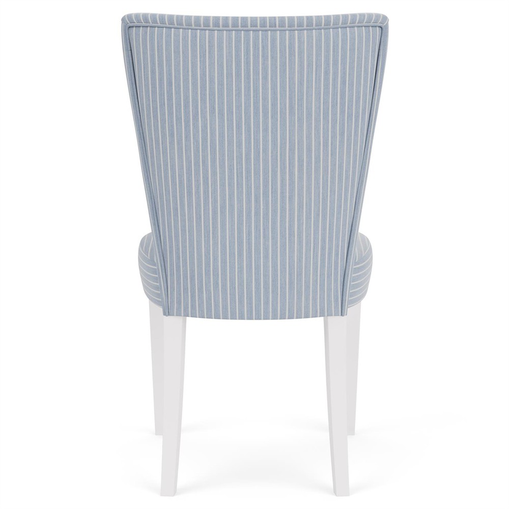 Riona Coastal Beach Blue Striped Performance Dining Chair|