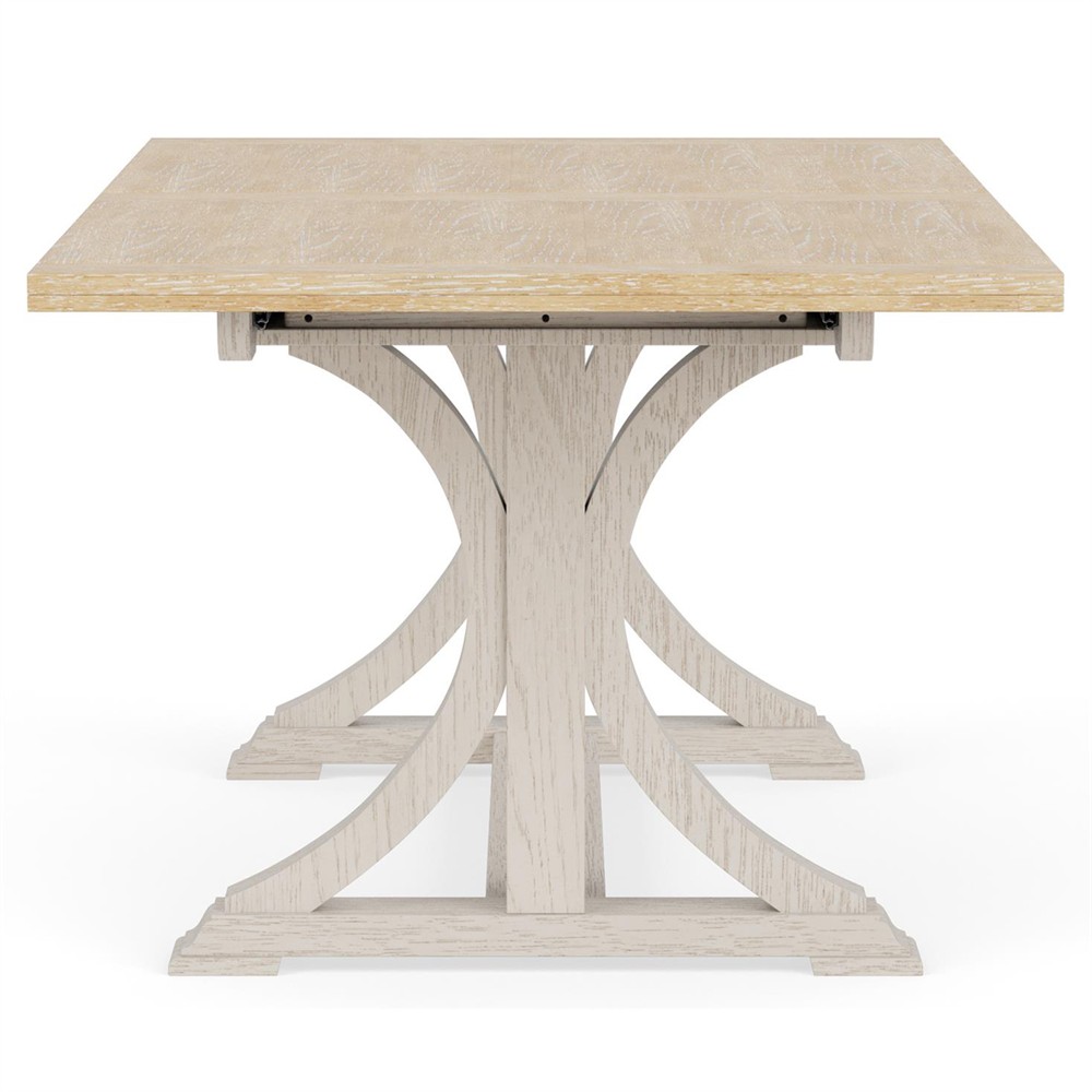 Rossa Coastal Beach Washed Oak Rectangular Extendable Dining Table - 72 ...