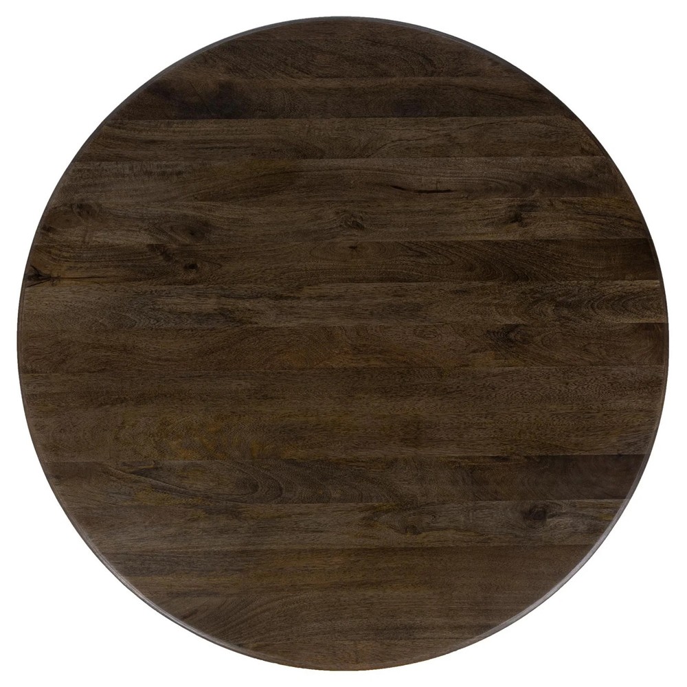 Berlin Updated Traditional Brown Mango Wood Round Dining Table - 48"|