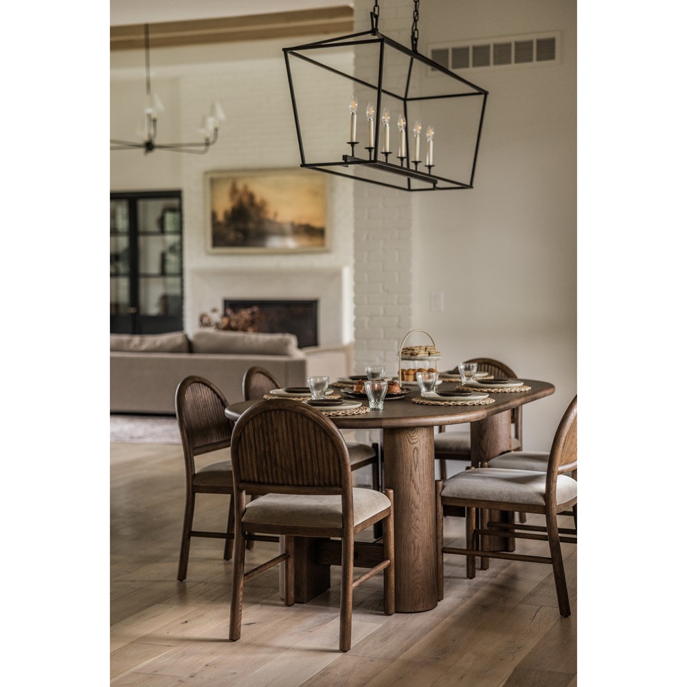 Bennett Modern Classic Brown Velvet Dark Oak Dining Chair - Set of 2|