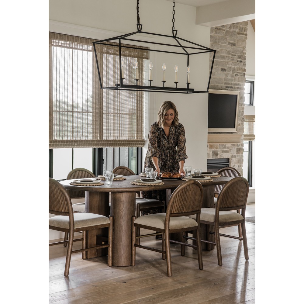 Bennett Modern Classic Brown Velvet Dark Oak Dining Chair - Set of 2|