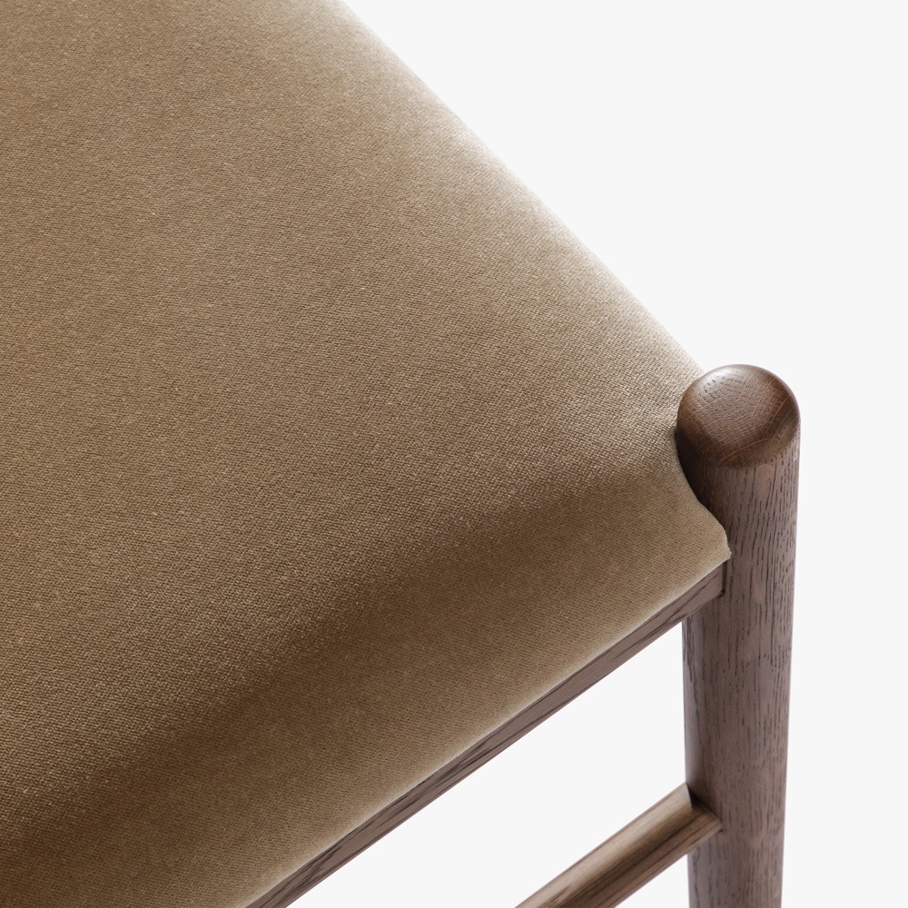 Bennett Modern Classic Brown Velvet Dark Oak Dining Chair - Set of 2|