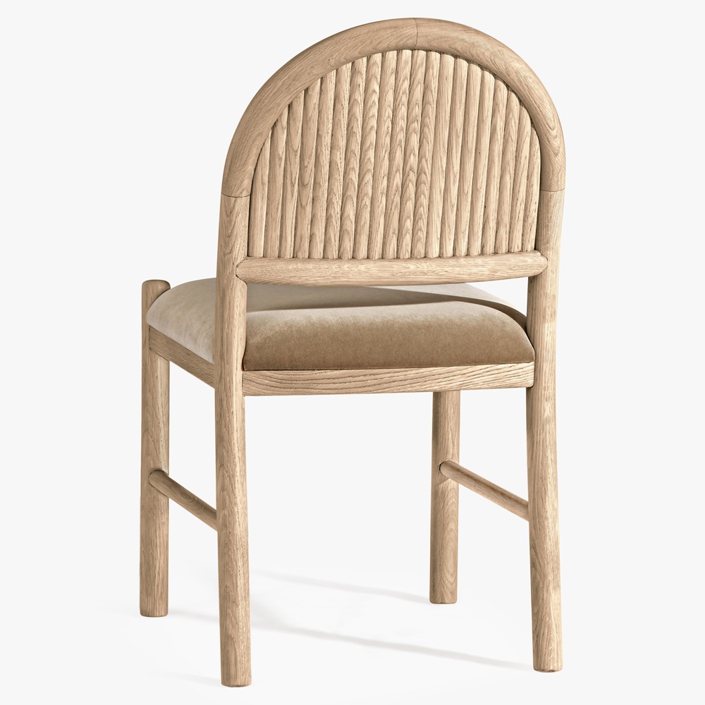 Bennett Modern Classic Brown Velvet Light Oak Dining Chair - Set of 2|