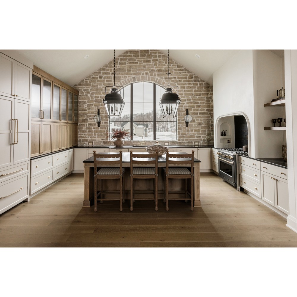 Declan Updated Traditional Dark Brown Oak Counter Stool|