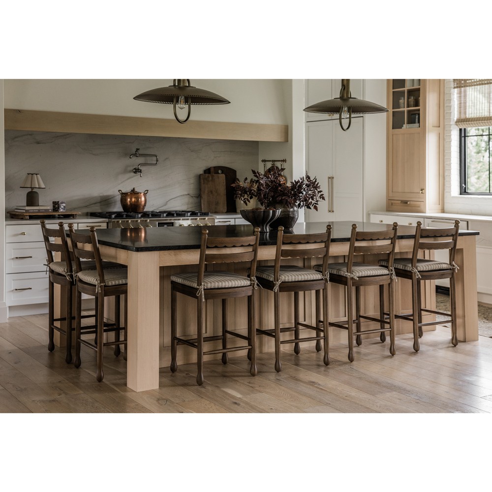 Declan Updated Traditional Dark Brown Oak Counter Stool|