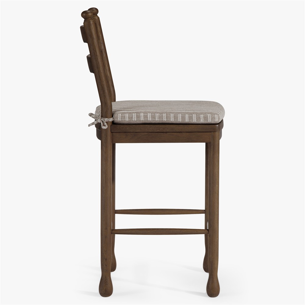 Declan Updated Traditional Dark Brown Oak Counter Stool|