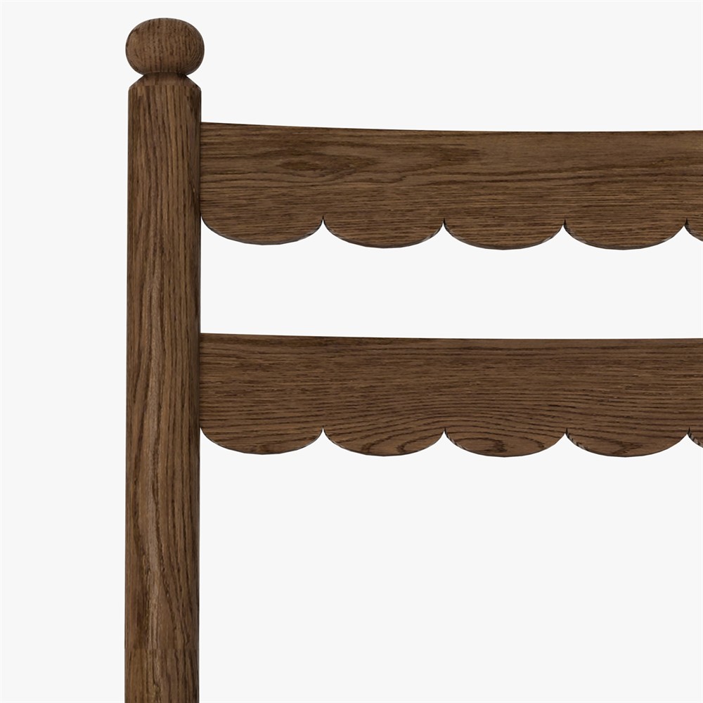 Declan Updated Traditional Dark Brown Oak Counter Stool|