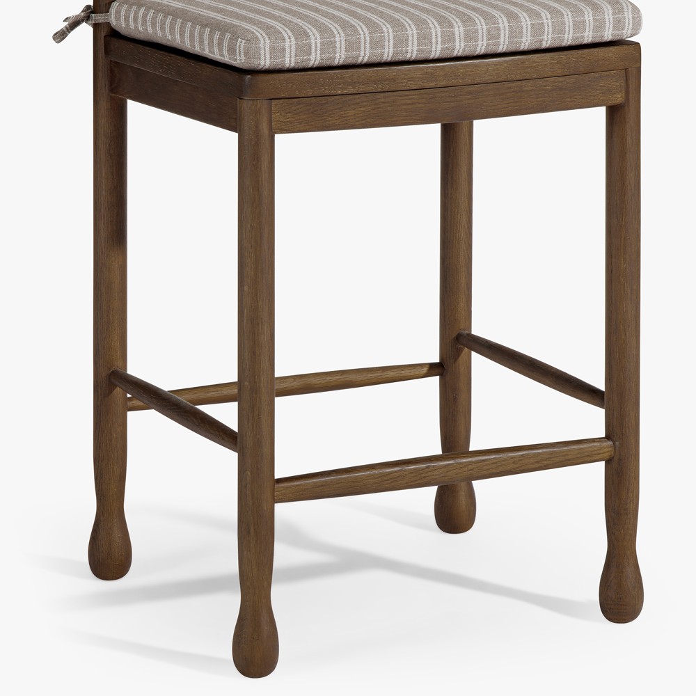 Declan Updated Traditional Dark Brown Oak Counter Stool|