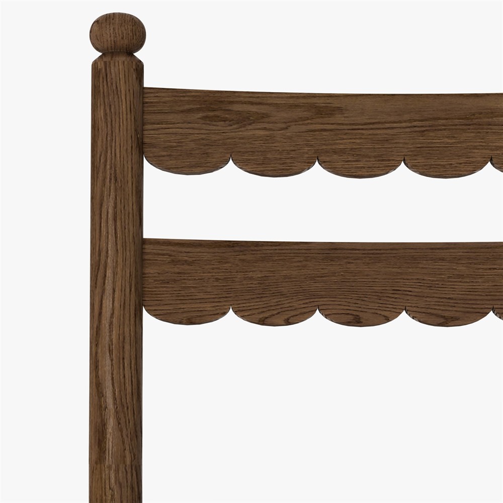 Declan Updated Traditional Dark Brown Oak Dining Chair - Set of 2|