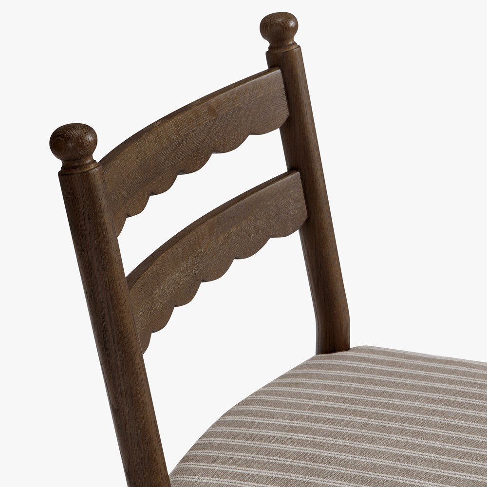 Declan Updated Traditional Dark Brown Oak Dining Chair - Set of 2|