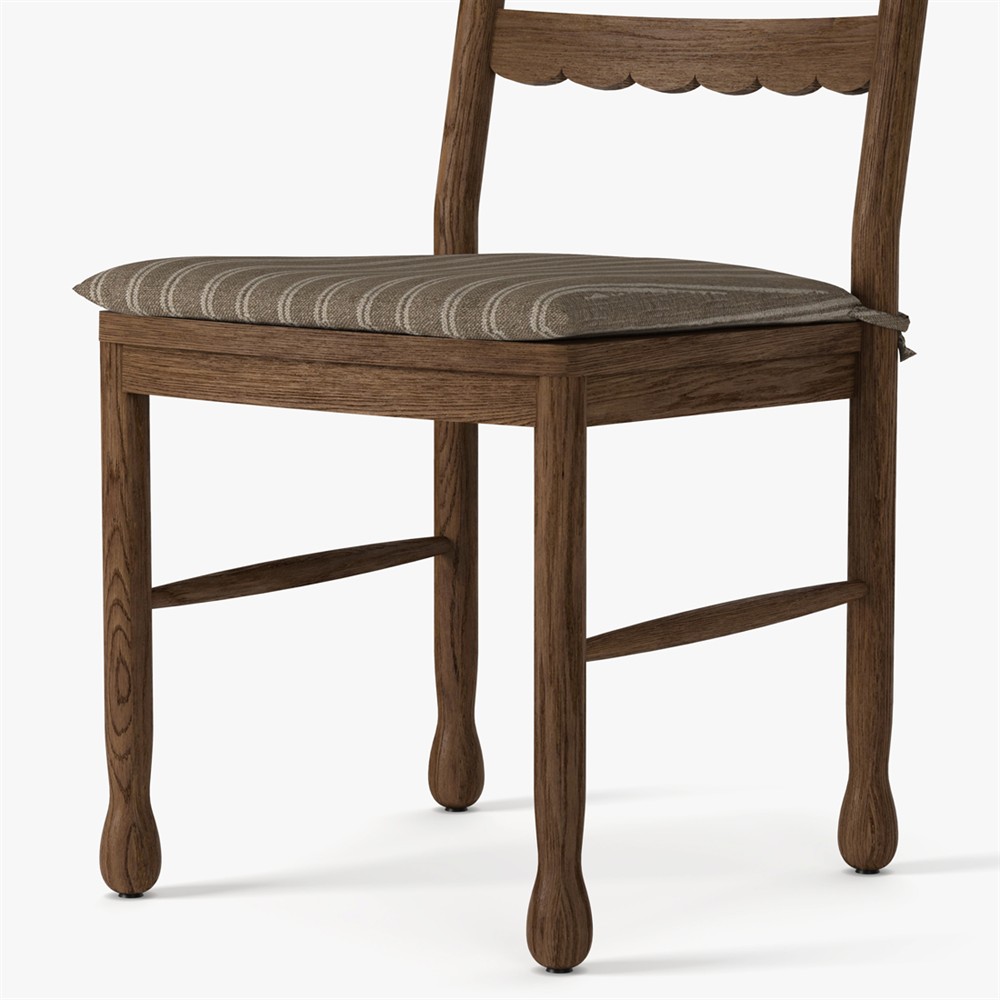 Declan Updated Traditional Dark Brown Oak Dining Chair - Set of 2|